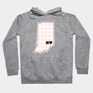 USA States: Indiana (pink plaid) Hoodie